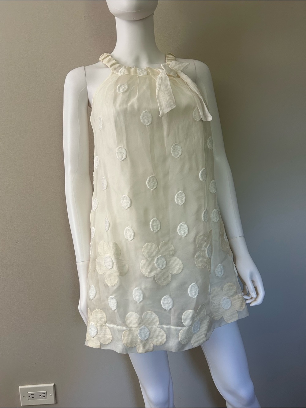 Monnalisa Chic Girls Ivory Floral Dress Size 10 140 Made in Italy